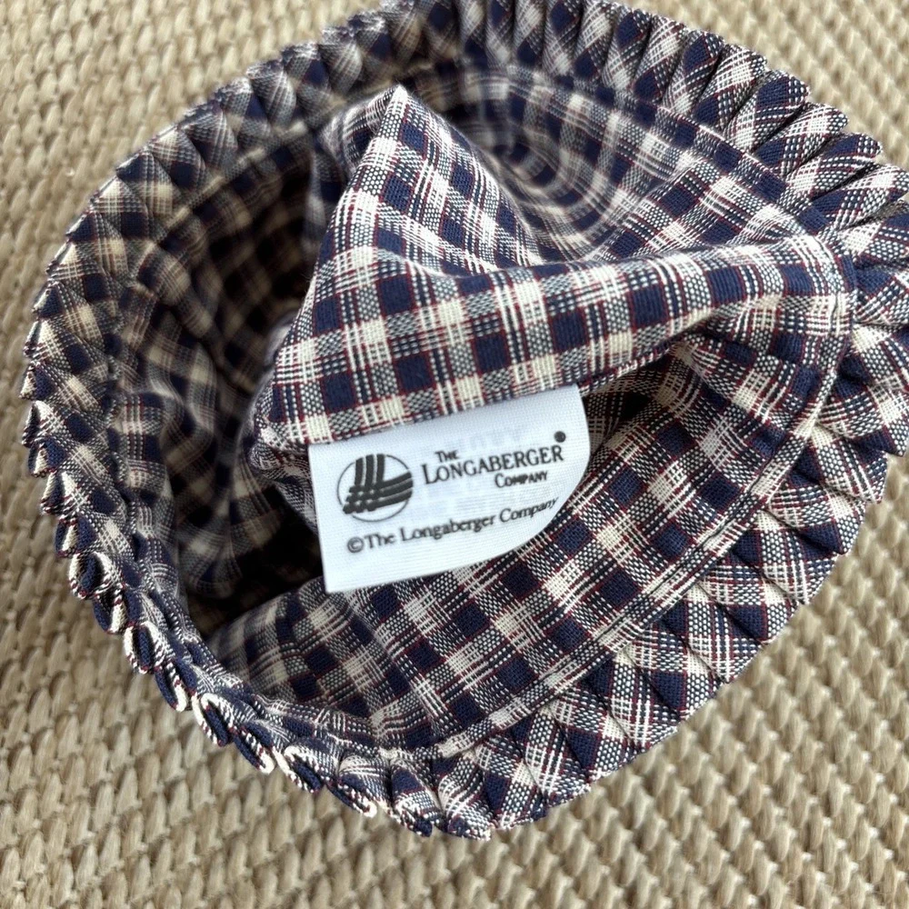 Longaberger 1998 Collectors Club CC Mini Apple Basket JW Plaid Liner #25348